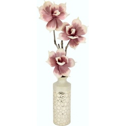 Kunstblume Soft-Rosenbund Rose, I.GE.A., Höhe 62 cm, in Vase rosa|weiß