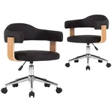 vidaXL Esszimmerstuhl Kunstleder schwarz 2er Set