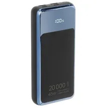 RivaCase® RIVACASE VA1075 Powerbank 20000 mAh, QC/PD 45W Schnelladestation kompatibel mit Laptops, Tragbares Ladegerät mit LCD-Display, 2 Eingängen und 4 Ausgängen, Perfekt für MacBook, iPhone, Dell, HP, u.a.