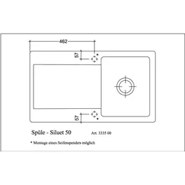 Villeroy & Boch Siluet 50 stone + Handbetätigung