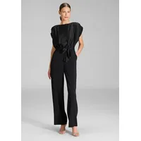 Swing Jumpsuit mit Rundhalsausschnitt, Black, 48