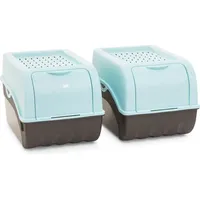 Novaliv 2x Mittel 5L türkis light Gemüsebox Kartoffel Aufbewahrungsbox Vorratsdose Zwiebeltopf Knoblauchbox Obsttopf - Türkis