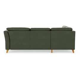 Home Affaire Ecksofa HOME AFFAIRE "Trelleborg L-Form", grün (olive), B:252cm H:86cm T:213cm, 95% Polyester, 5% Polyamid, Sofas, Ecksofa, wahlweise mit Bettfunktion und Bettkasten, inkl. Federkern-Polsterung