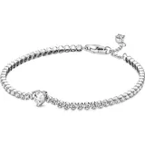 Pandora 590041C01 Damen-Tennisarmband Funkelndes Herz Silber, 18 cm
