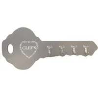 Mojawo Schlüsselhalter Schlüsselbrett Schlüsselboard Schlüsselleiste Schüsselkasten Holz 4 Haken B38cm Grau