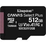 Kingston Canvas Select Plus (microSDXC, 512 GB, Class 10 UHS-I),