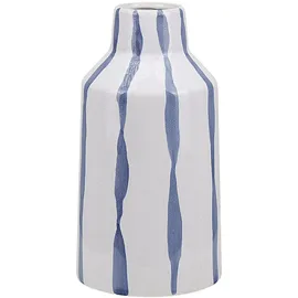 Beliani Blumenvase Assus Steinzeug 22 cm Weiß