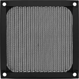 InLine Lüftergitter, Aluminium Filter, 92x92mm, schwarz