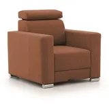 Fun Möbel Fernsehsessel CANTON Stoff 94 x 92 x 0 cm Rostbraun mit Kissen