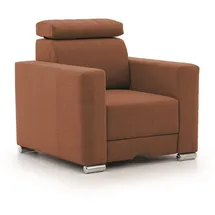 Fun Möbel Fernsehsessel CANTON Stoff 94 x 92 x 0 cm Rostbraun mit Kissen