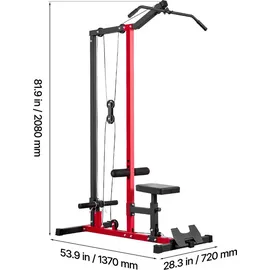 Vevor Latzugstation 2-in-1 Schwarz/Rot ca. 227 kg