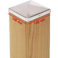 15 x PFOSTENKAPPE PYRAMIDE 146 x 146 MM EDELSTAHL