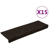 vidaXL Treppenmatten 15 Stk. Nadelvlies 65x21x4 cm Braun