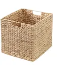 Kallax Expedit Regal Korb 34 x 32 x 32 cm aus Wasserhyazinthe Natur Faltkorb Flechtkorb Regalbox Storage Box Aufbewahrungskorb Schrankkorb klappbar faltbar und sehr stabil einzeln