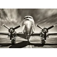 Papermoon Fototapete »Flugzeug Schwarz & Weiß«, schwarz