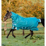 Horseware Amigo Bravo 12 Plus Regendecke Heavy 400g Storm Green/ Turquoise, Aqua & Blue mit Halsteil, Größe: 6'9