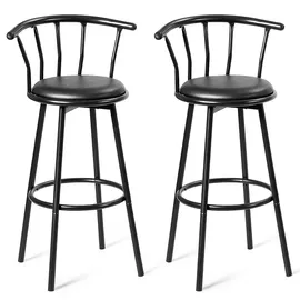Costway Barhocker 2er Set 72 x 76 cm Schwarz