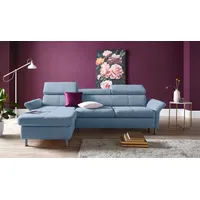 exxpo - sofa fashion Ecksofa EXXPO - SOFA FASHION "Maretto, bequem & komfortabel, bodenfrei, Breite 257cm, L-Form", blau, B:257cm H:96cm T:167cm, Luxus-Microfaser (100% Polyester), Sofas, Ecksofa, inkl. Kopf- bzw. Rückenverstellung, wahlweise mit Bettfunktion