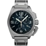 TW STEEL Swiss Canteen Herren 46mm Quarzchronographenuhr mit grauem Lederarmband