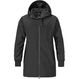 Schöffel Damen Parka Style Bohorok WMS, wasserdichter Regenparka aus recyceltem Material, atmungsaktive Allwetterjacke mit Oversize-Passform, black, 36