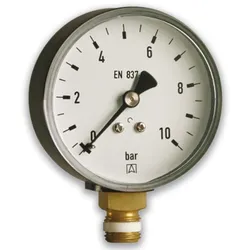 Rohrfeder-Manometer für Heizung/Sanitär Industrie - Radial, DN 8 (Ausführung: Ø50 mm. 10bar Anzeigebereich)