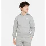 Nike Sportswear Club Fleece Kapuzenjacke Kinder Dark Grey Heather/Base Grey/White M