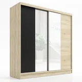 A&J MöbelLand Schwebetürenschrank SOLO 200 x 215 x 59,5 cm Schwarz