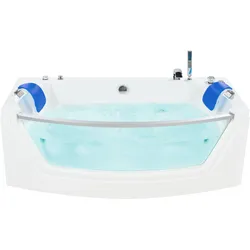 Whirlpool Badewanne weiß rechteckig mit LED 175 x 85 cm FUERTE