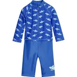 Playshoes UV-Schutz Einteiler Unisex Kinder Badeanzug Schwimmanzug Badebekleidung, Hai Langarm, 74/80