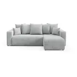 Möbel Kraft Eckcouch Chenille 4-Sitzer Grau