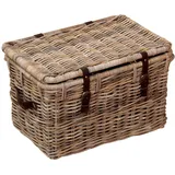 moebel-direkt-online Kubu-Rattantruhe Aufbewahrungskorb 62 x 42 x 37 cm grau