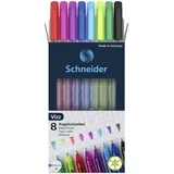 Schneider Kugelschreiber Vizz M farbsortiert Schreibfarbe, farbsortiert, 8 St.