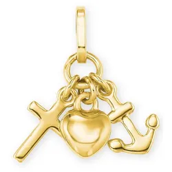 Ketten-Anhänger AMOR "Glaube, Liebe, Hoffnung, 2015249", gold (gelbgoldfarben), Schmuckanhänger, Damen, Gelbgold 585, 0,50 g