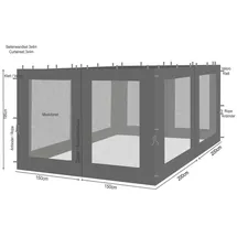 Quick Star Seitenteile für Rank Pavillon 3 x 4 m Anthrazit 4 Stück