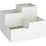 vidaXL Pflanzkübel 100x100x60 cm Weiß Stahl