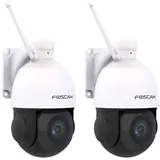 Foscam SD2X - 2 Stück - IP-Kamera WLAN Dome motorisiert PTZ 2MP mit optischem Zoom - Intelligente Bewegungserkennung weiß