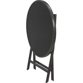 Brubaker Garten Sitzgruppe Milano - 1 Glastisch Klapptisch rund 70 cm Ø mit 6 Hochlehner Stühlen - Aluminium - Wetterfest - Anthrazit