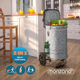 monzana 3in1 Einkaufstrolley grau 56 L