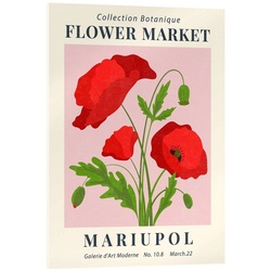 Posterlounge Acrylglasbild TAlex, Flower Market Mariupol Poppy, Wohnzimmer Modern Illustration 20 cm x 30 cm