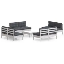 vidaXL Garten-Lounge-Set 9-tlg. weiß