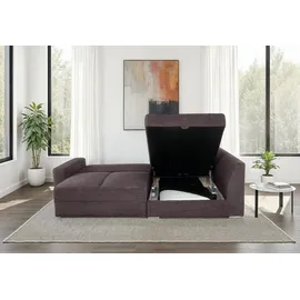 luma-home Eckcouch Cord 3-Sitzer Dunkelgrau