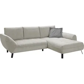 exxpo - sofa fashion Ecksofa EXXPO - SOFA FASHION "Bellini, Materialmix oder komplett Struktur, Breite 268cm, bequem", linen, B:260cm H:92cm T:187cm, Sofas, Ecksofa, bequem und modern, Chenille-Struktur Bezug, L-Form