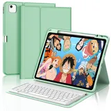 FOGARI Tastatur Hülle für iPad Air 13 (M3) 2025/iPad Air 13 (M2) 2024, iPad Pro 12.9 6./5./4./3. Gen, Magnetische Bluetooth Abnehmbar Tastatur, Deutsches QWERTZ, Hellgrün