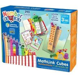 Learning Resources Aktivitätsset MathLink-Steckwürfel Numberblocks 11-20, mehrfarbig