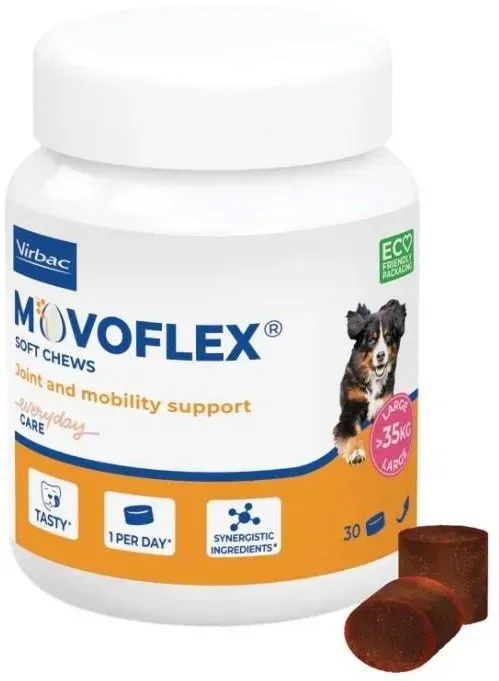 VIRBAC Movoflex L Weiche Kroketten für die Gelenke von Hunden über 35 kg – 30 Kroketten