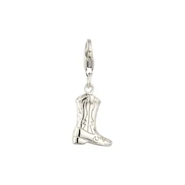 KUZZOI Charm Medaillon Western Cowboy Stiefel Silber