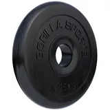 GORILLA SPORTS Hantelscheiben Einzeln/Set, 30/31mm Bohrung, Gusseisen, Gummiert, Schwarz, Hantelset, Gewichtsscheiben, von 1,25kg bis 30kg Gewichte, Krafttraining, Gym