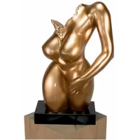 KUNSTLOFT Skulptur, Gold, Stein, 60x34x24 cm, Dekoration, Skulpturen &