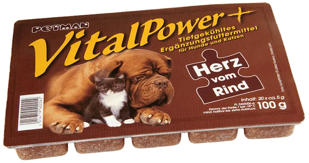 Petman VitalPower+ Herz Spezialfutter / Frostfutter für Hunde und Katzen 1 x 100 Gramm