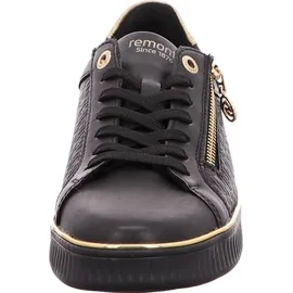 REMONTE Schnürschuhe in schwarz/schwarz/alloy/ginger-gold | Gr.: 42